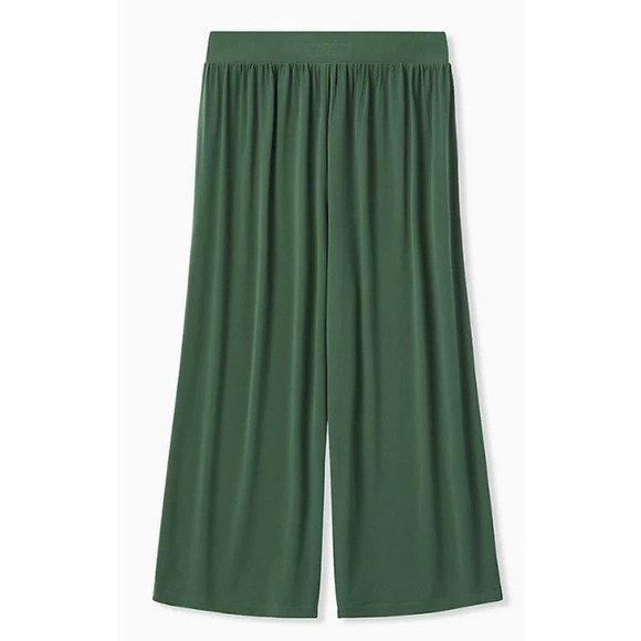 torrid Pants - TORRID Crop Pull-on Wide Leg Studio Knit Mid-Rise Pant Green Size 2x